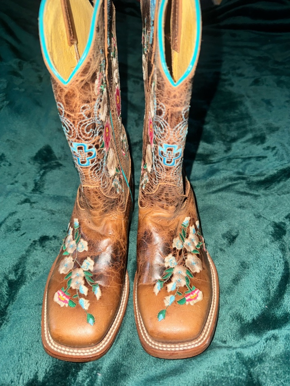 Macie Bean "Honey Bunch" Kids Floral Cowgirl Boots - Size 3 - MK9012 - Picture 2 of 5